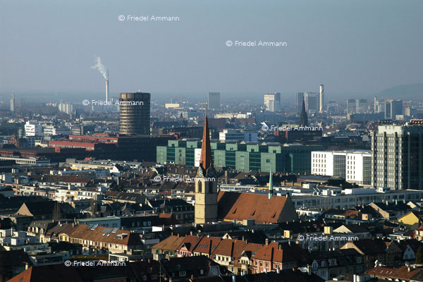 BASEL - Gundeldingerquartier, Heiliggeistkirche, BIZ-Turm, Bahnhof SBB, Burckhardtgebäude