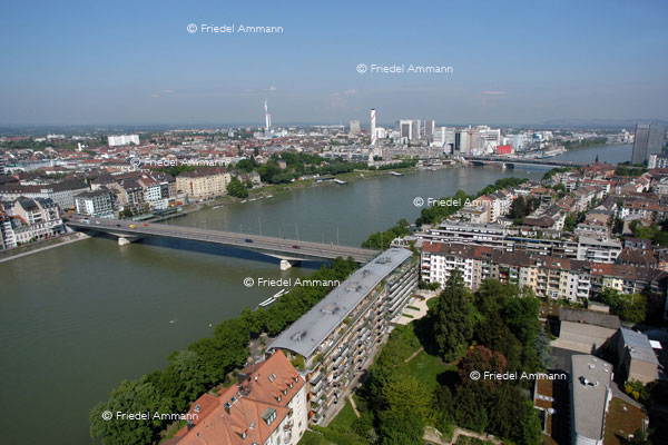 BASEL - Johanniterbrücke, Blick nach Westen
