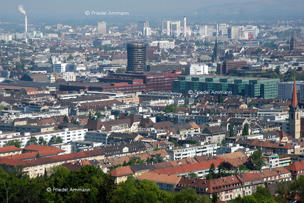 BASEL - Gundeldingerquartier, BIZ-Turm, Bahnhof SBB, Burckhardtgebäude, Heiliggeistkirche