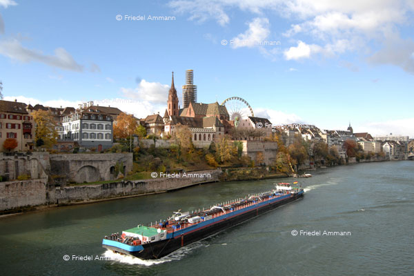 BASEL - Rheinschiffahrt - Münster-Fähre «Leu»