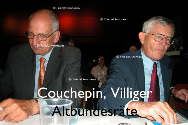 BASEL - BesucherInnen - Pascal Couchepin, Kaspar Villiger - Altbundesräte