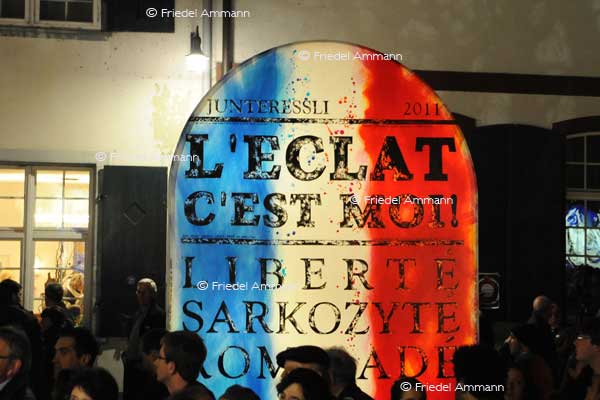 BASEL - Fasnacht 2011 - Laternenausstellung auf dem Münsterplatz