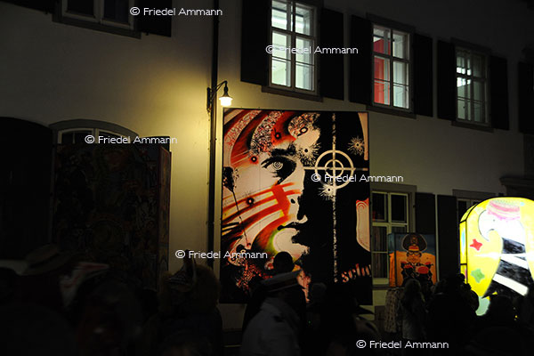 BASEL - Fasnacht 2010 - Laternenausstellung auf dem Münsterplatz
