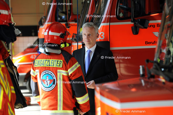 BASEL - Service-Public – Basler Feuerwehr - Regierungsrat Hanspeter Gass, Vorsteher Justiz- und Sicherheitsdepartements 