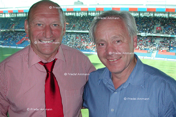 FC Basel - Karli Odermatt mit Köbi Kuhn (Zürcher) - Schweizer Fussballlegenden