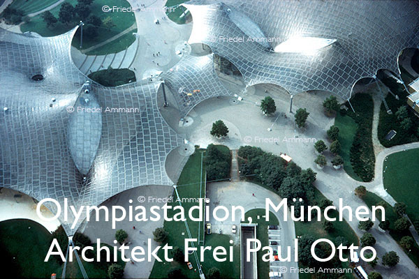 BAUTEN - Architektur 20. Jahrhundert - Olympiastadion, München, Deutschland - Architekt Frei Paul Otto