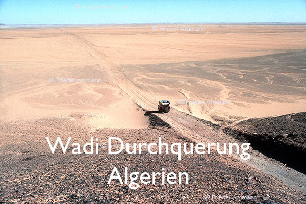 BAUTEN / MOBILITÄT – BUILDINGS / MOBILITY - Strassen, Tunnels - Roads, Tunnel – Wadi Durchquerung in der Sahara - Algerien