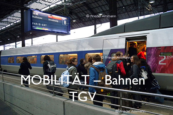 BAUTEN / MOBILITÄT – Bahn – TGV, Schweizer Bahnhof SBB, Basel, Schweiz