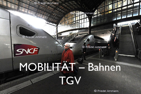 BAUTEN / MOBILITÄT – Bahn – TGV, Schweizer Bahnhof SBB, Basel, Schweiz