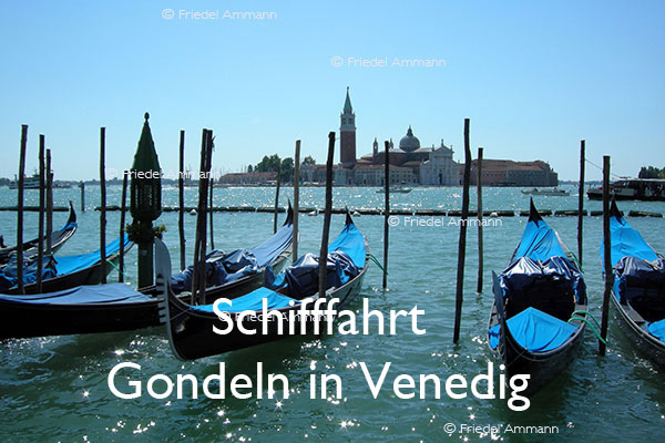 BAUTEN / MOBILITÄT – Schifffahrt – Gondeln in Venedig, Italia