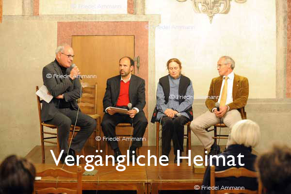 KULTUR – Vergängliche Heimat – Prof. Dr. Lukas Kundert (Kirchenratspräsident), Dan Wiener, Bettina Eichin (Künstlerin), Martin Vosseler (Arzt, Umweltaktivist) - Bischofssaal Münster, Basel