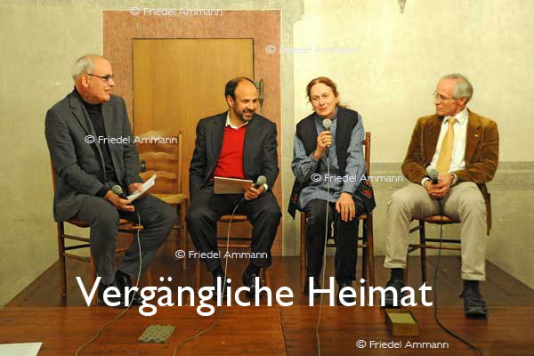 KULTUR – Vergängliche Heimat – Prof. Dr. Lukas Kundert (Kirchenratspräsident), Dan Wiener, Bettina Eichin (Künstlerin), Martin Vosseler (Arzt, Umweltaktivist) - Bischofssaal Münster, Basel 