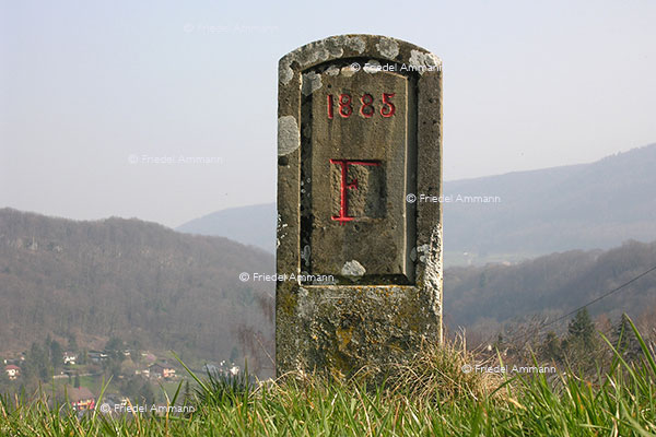 France - Sundgau - Landskron, Grenzübergang in die Schweiz
