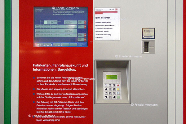 WIRTSCHAFT / ECONOMY – Geld / Finance - Ticketautomat, DB