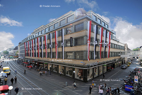 WIRTSCHAFT / ECONOMY - Konsum / Consumption - MANOR Basel, «Rheinbrücke»
